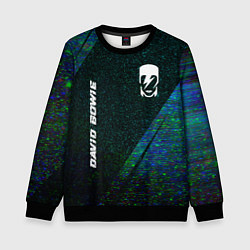 Свитшот детский David Bowie glitch blue, цвет: 3D-черный