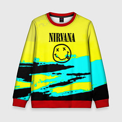 Свитшот детский Nirvana краски кислотные, цвет: 3D-красный