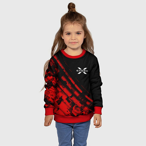Детский свитшот Exeed sport grunge / 3D-Красный – фото 4