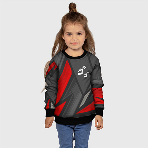 Детский свитшот JoJo Bizarre Adventure red lines / 3D-Черный – фото 4