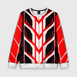 Свитшот детский Красные полосы на чёрно-белом фоне, цвет: 3D-белый