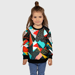 Свитшот детский Abstract patchwork - ai art, цвет: 3D-черный — фото 2