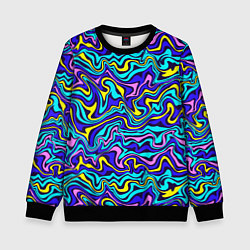 Свитшот детский Psychedelic multicolored pattern, цвет: 3D-черный