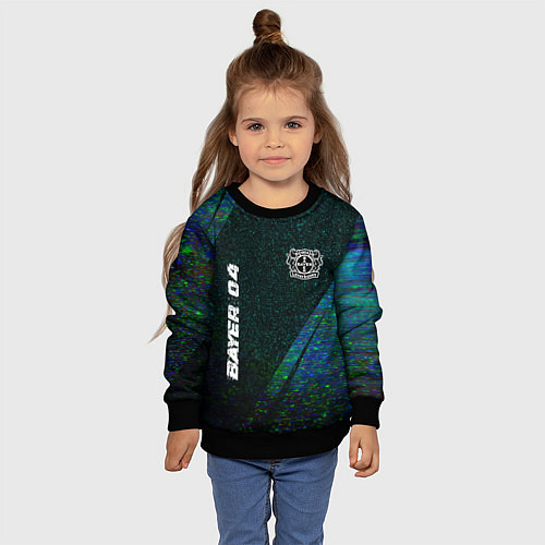 Детский свитшот Bayer 04 glitch blue / 3D-Черный – фото 4