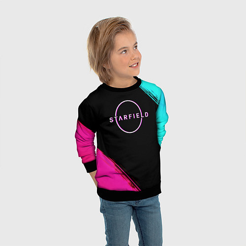 Детский свитшот Starfield neon / 3D-Черный – фото 3