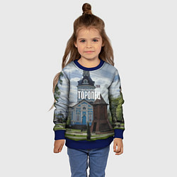 Свитшот детский Торопец Сторожевая башня, цвет: 3D-синий — фото 2