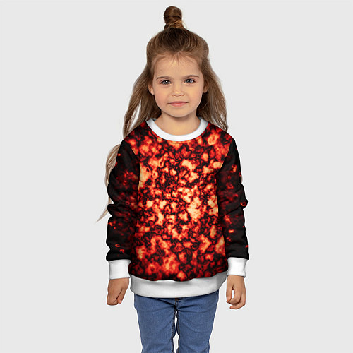 Детский свитшот Узор огня / 3D-Белый – фото 4