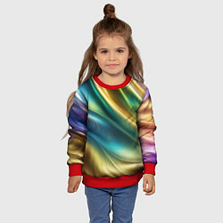 Свитшот детский Радужная абстракция, цвет: 3D-красный — фото 2