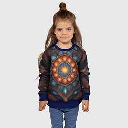 Свитшот детский Симметричный орнамент - мандала узор со светящейся, цвет: 3D-синий — фото 2