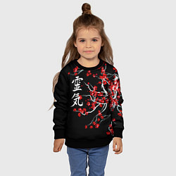 Свитшот детский Цветы сакуры, цвет: 3D-черный — фото 2