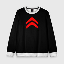 Свитшот детский Citroen logo red, цвет: 3D-белый