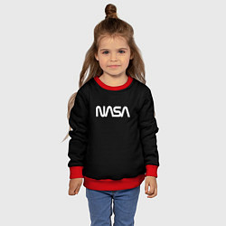 Свитшот детский Nasa white logo, цвет: 3D-красный — фото 2