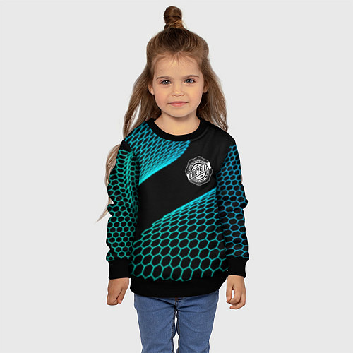 Детский свитшот Chrysler electro hexagon / 3D-Черный – фото 4