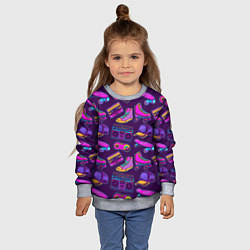 Свитшот детский Ретро 80 атрибутика, цвет: 3D-меланж — фото 2