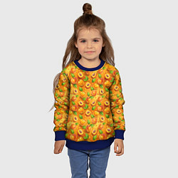 Свитшот детский Сочные сладкие абрикосы паттерн, цвет: 3D-синий — фото 2