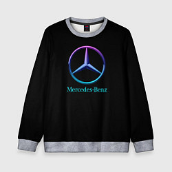 Свитшот детский Mercedes neon logo, цвет: 3D-меланж