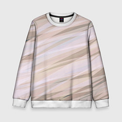Свитшот детский Бежевый абстрактные полосы, цвет: 3D-белый