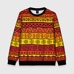 Свитшот детский Африканские этнический орнамент, цвет: 3D-черный