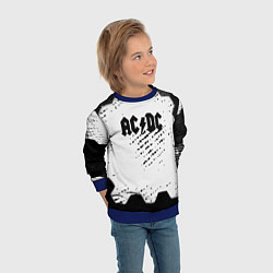 Свитшот детский AC DC текстура рок, цвет: 3D-синий — фото 2