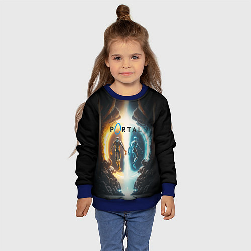 Детский свитшот Люди в портале / 3D-Синий – фото 4