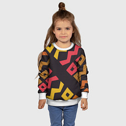 Свитшот детский Абстракция - этно мотивы, цвет: 3D-белый — фото 2