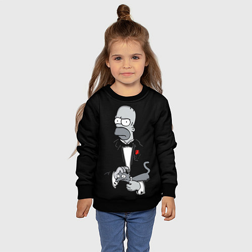 Детский свитшот Homer - the godfather / 3D-Черный – фото 4