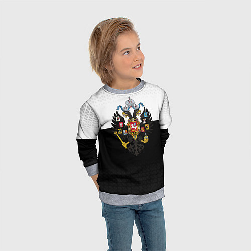 Детский свитшот Имперская Россия с гербом / 3D-Меланж – фото 3