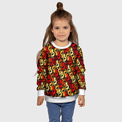 Свитшот детский Кокопелли - паттерн, цвет: 3D-белый — фото 2