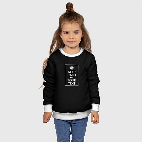 Детский свитшот Keep calm and text / 3D-Белый – фото 4
