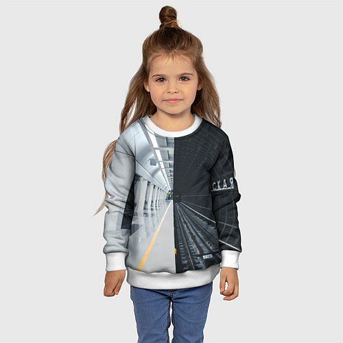 Детский свитшот Метро Москвы / 3D-Белый – фото 4