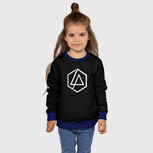 Детский свитшот Linkin park logo white / 3D-Синий – фото 4