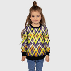 Свитшот детский Разноцветный ромбовидный орнамент, цвет: 3D-черный — фото 2