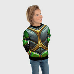 Свитшот детский Футуристичная текстура из кожи, цвет: 3D-черный — фото 2