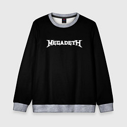 Свитшот детский Megadeth logo white, цвет: 3D-меланж