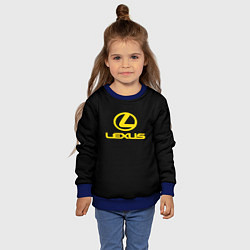 Свитшот детский Lexus yellow logo, цвет: 3D-синий — фото 2