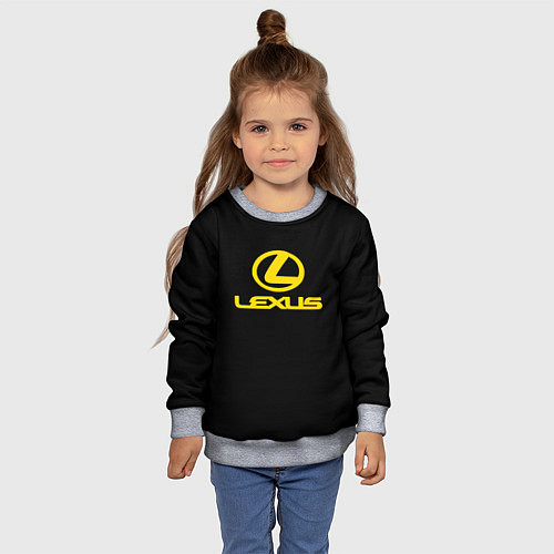 Детский свитшот Lexus yellow logo / 3D-Меланж – фото 4