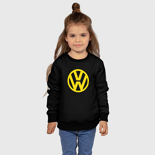 Детский свитшот Volkswagen logo yellow / 3D-Черный – фото 4