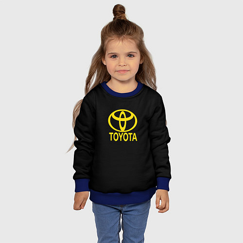 Детский свитшот Toyota yellow / 3D-Синий – фото 4