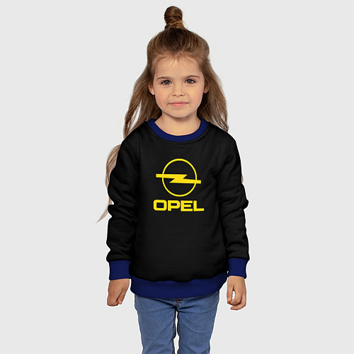 Детский свитшот Opel yellow / 3D-Синий – фото 4