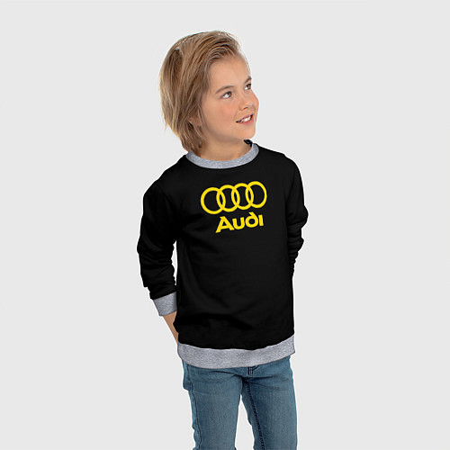 Детский свитшот Audi logo yellow / 3D-Меланж – фото 3