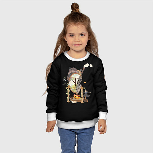 Детский свитшот Ходячий замок: Studio Ghibli / 3D-Белый – фото 4