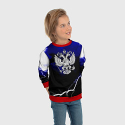 Свитшот детский Россия шторм и молнии, цвет: 3D-красный — фото 2