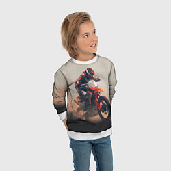 Свитшот детский Мотоциклист - гонка, цвет: 3D-белый — фото 2