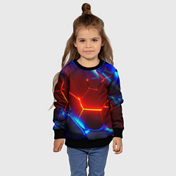 Свитшот детский Красные плиты с ярким светом, цвет: 3D-черный — фото 2