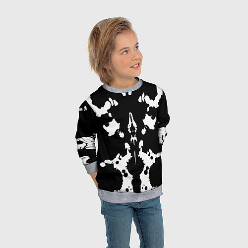 Детский свитшот Тест Роршаха - нейросеть / 3D-Меланж – фото 3