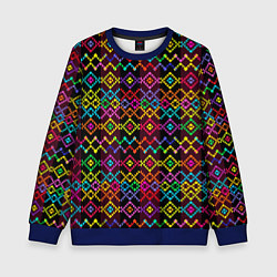 Свитшот детский Этнический геометрический узор, цвет: 3D-синий