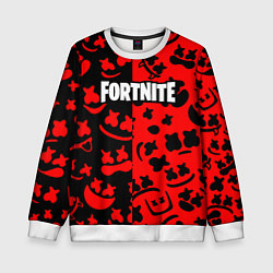 Свитшот детский Fortnite x Marshmello pattern, цвет: 3D-белый