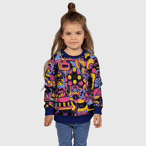 Детский свитшот О Париж / 3D-Синий – фото 4