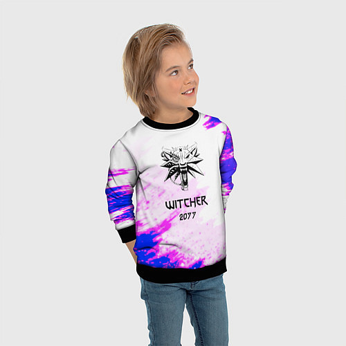 Детский свитшот The Witcher colors neon / 3D-Черный – фото 3
