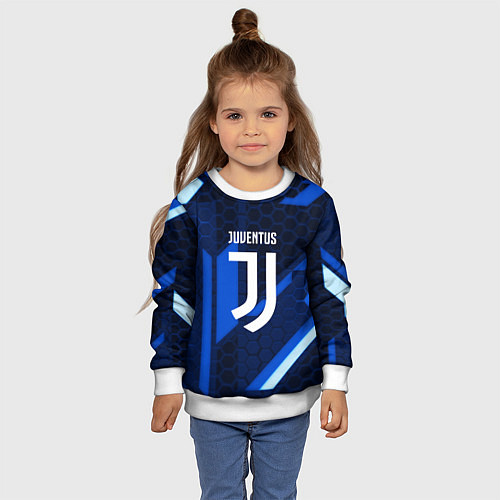 Детский свитшот Juventus sport geometry steel / 3D-Белый – фото 4
